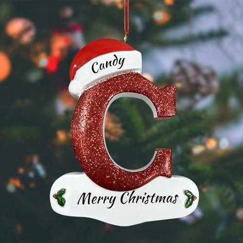 Personalised Christmas Ornaments 2024 - Custom Letter Hanging Pendant, 26 Letters Tree Decorations, Hanging Decoration