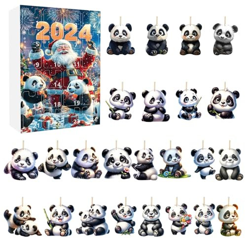 Klassenzimmer Lichter für Lehrer Weihnachten Zuhause 2024 Weihnachten Urlaub Adventskalender Adventskalender Kollektion 2D Panda Set Gedenksammlung Weihnachten Zuhause Kinder Adventskalender (Weiß, 26