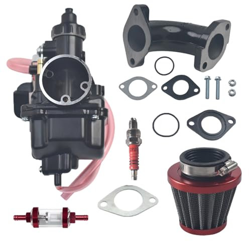 Carburateur VM22 avec revêtement noir et filtre à carburant en aluminium et bougie d'allumage à trois mâchoires haute performance