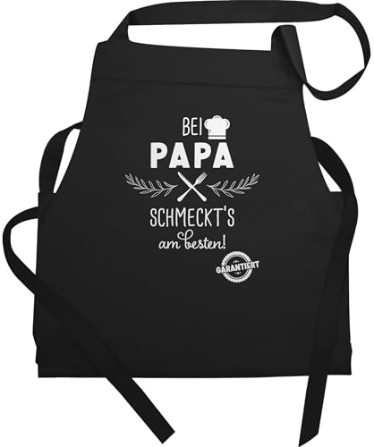 Shirtracer - Schürze - - 1 - Kochschürze bei Papa schmeckts am Besten I Kochschürze Geschenk Papa I Kochschürze Herren Papa I Küchenschürze Papa I Geschenk Papa Weihnachten I Papa Geschenk I