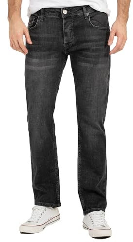 Lorenzo Loren Herren Jeans Regular Fit Stretch Jeans Männerhose Herrenjeans Denim Hosen Herrenhose Straight Cut Stonewashed LL-4006 Dunkelgrau W32 L36