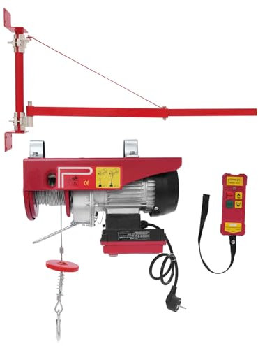 TFIANYNI Paranco a fune elettrico, 125 – 250 kg, 550 W, telecomando senza fili, con pratici supporti, verricello elettrico