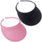 2 Pack Womens Sport Sun Hat Golf Beach Clip on Visor Tennis Unisex Black Pink Visor Outdoor Cycling Fishing Running Jogging Multiple Colours Visors