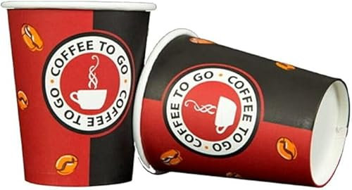 Trendsky 1000 Stück 180ml Made in Germany Premium Kaffeebecher Coffee to go Einweg Hartpapier Pappbecher Cups 0,18l