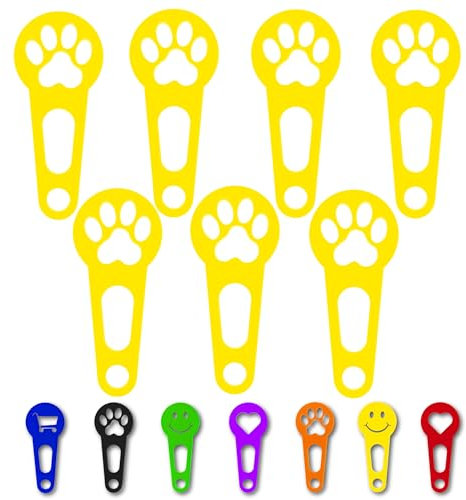 OnAir® jetons de chariot de courses, dispositif de déverrouillage de chariot de courses pour un retrait immédiat ; Porte-clés en forme de jeton de caddie (Patte, Jaune, 7 pièces)