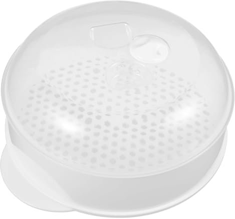Hemobllo Vaporera para Microondas de Plástico Recipiente de Cocina Reutilizable Grande para Verduras y Arroz para Conservación de Alimentos 1 Pieza