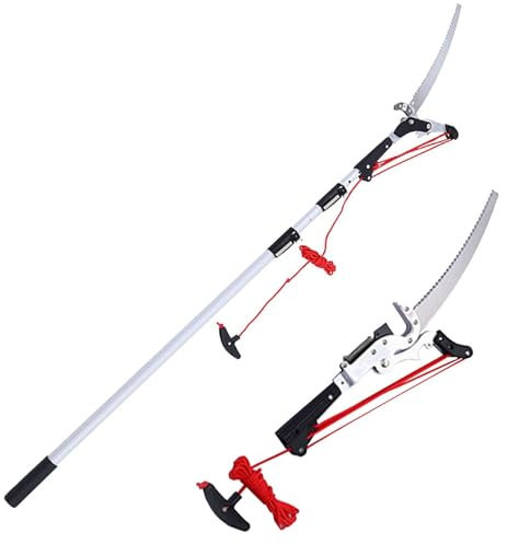Telescopic Tree Pruners, Professional Pole Saw with SK5 Cutting Blade for Long Reach Pruning - 5m/16.4ft Reach