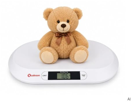 SCALESON S210 Babywaage 20 kg / 10 g I Tara Funktion I Kilogramm, Pfund und Stone