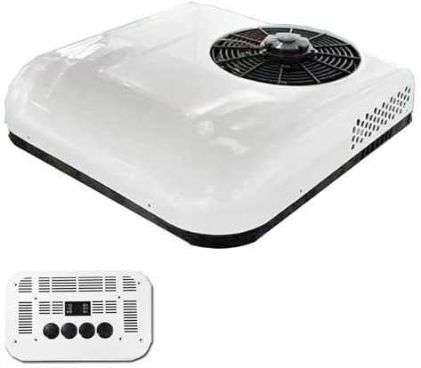 eryssgbf Climatizzatore da Tetto 12V 24V per Camper – Ultra silenzioso 20dB, raffreddamento + riscaldamento, a risparmio energetico con telecomando, per van camion caravan (12V)