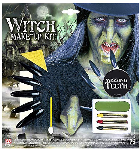 Widmann 40323 Schminkset Hexe mit Zubehör, Damen, Mehrfarbig, Einheitsgröße