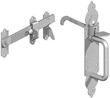 Wyre Direct - Heavy Duty Suffolk Latches for Garden Gate, Ornamental Long Latch Gothic Thumb Catch - Suffolk Gate Latch for Wooden Gates, Galvanised Suffolk Latch for Wooden Garden Gates (Hot Dipped)