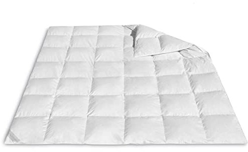 VitaloBett Vierjahreszeiten Bettdecke 200x220 cm mit 100% extraweicher Daunenfüllung 1500g - Ganzjahresdecke, Daunendecke mit Baumwoll-Bezug, Atmungsaktiv & waschbar bis zu 60°C, Ökotex-Zertifiziert