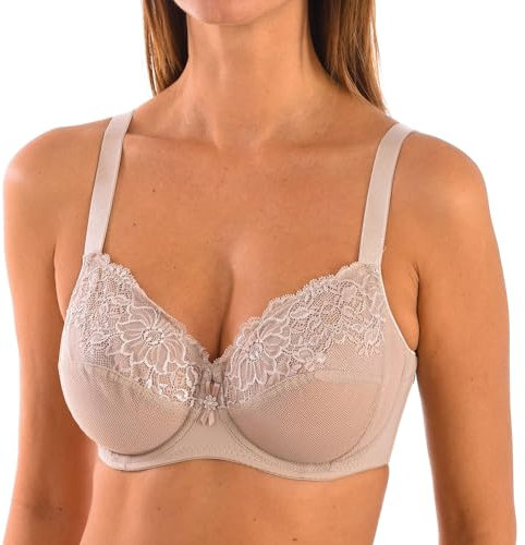 Selene Sujetador con aro sin Relleno de Encaje para Mujer, Modelo Jimena. Soporte Natural, Elegancia y Comodidad Diaria.