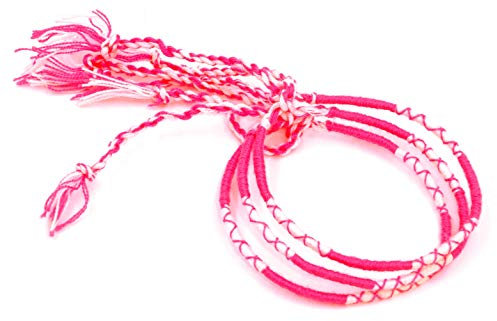 Lot 3 Bracelets Brésiliens rose et blanc Amitié Macramé coton Friendship Porte Bonheur
