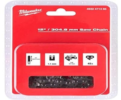 Milwaukee Sägekette 3/8' Ersatzkette für Akku-Kettensäge M18 FOPH, M18 FCHSC und M18 FCHS, Größe:3/8 304.8 mm