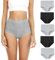 Senllori Damen-Unterwäsche, hohe Taille, Baumwolle, Bauchkontrolle, weiche volle Abdeckung 5 Pack Mehrfarbig Größe 4XL