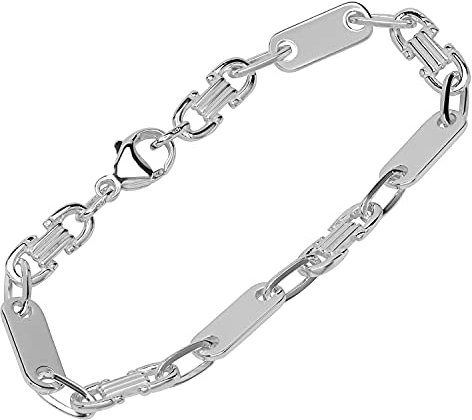 NKlaus Armband 925 Sterling Silber 19cm Calla Kette Herren Panzer Armreif Armbandkette 12878