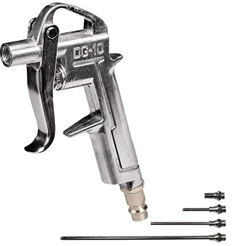 Einhell Pistola ad aria 4 ugelli (kit di 5 accessori per compressori, per pressione da 2 a 8 bar, 4 ugelli inclusi: 20, 50, 95 e 220 mm)