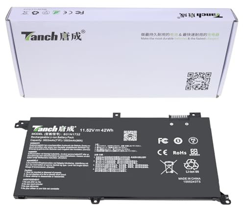 Batterie d'ordinateur portable B31N1732 B31N1732-1 pour ASUS A571G K571GT X571G X571GT-BQ274T F571GT-APC9311T FX571GT-BQ012T Vivobook S14 S430f S430FN-EB11 68T 11. 52 V, 3653 mAh, 42 Wh