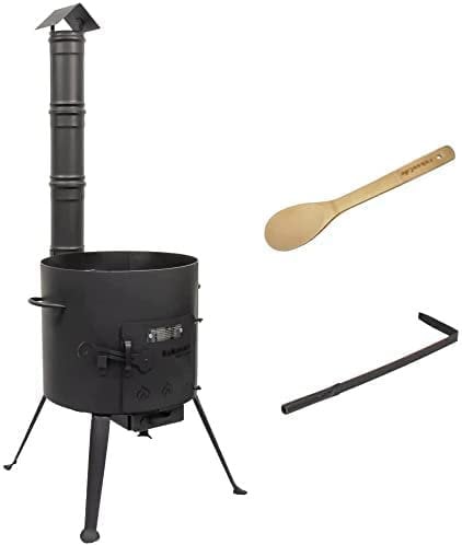 Utschak mit Abzugs-Rohr, Durchmesser: 36cm Feldküche, Gulaschkessel Feuerkessel Feuer-Ofen Outdoor für Kazan Kasan 8 10 L