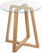 DRW Runder Beistelltisch aus Holz und Glas in Eiche und Transparent, 48 x 51 cm