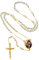 FindChic Kette für Herren Damen Auto Rosenkranz Kommunion Halskette Perlen Katholische Kreuz Anhänger Edelstahl Personalisierte Kette mit Bild Gold
