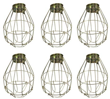 OSALADI 6 Pièces Couvercle D'ampoule en Métal Ventilateur de Plafond Vintage Abat- Garde Pince Lumière Cage Suspension Lampe Remplacement pour La Maison Bricolage Décor