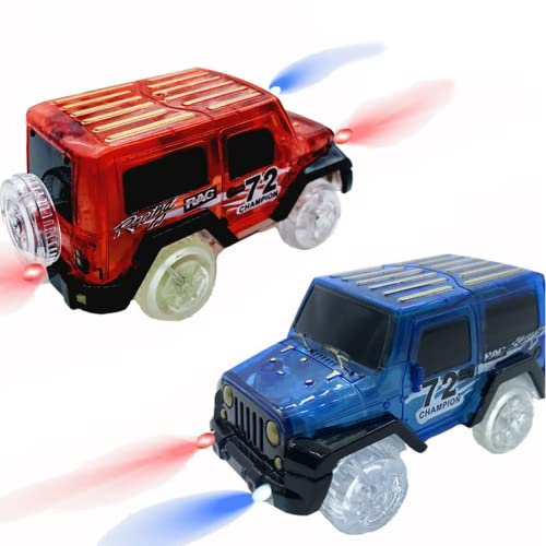 EKKONG 2 Pack Spielzeugauto Set ab 3 Jahren, Tracks Cars, Autorennbahn ab 3 Jahre, Spielzeugauto Set für Kinder, Jungen Mädchen