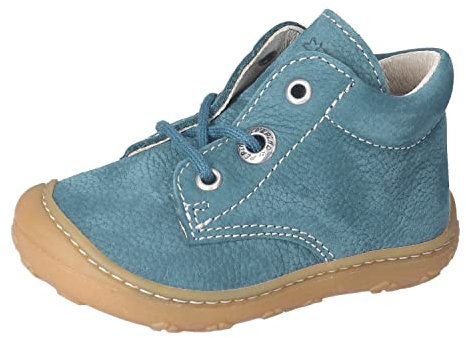 RICOSTA Unisex - Baby Stiefel Cory,Kinder Lauflernschuhe,WMS:Mittel,lose Einlage,schnürstiefel,Booties,Leder,Storm (540),19 EU