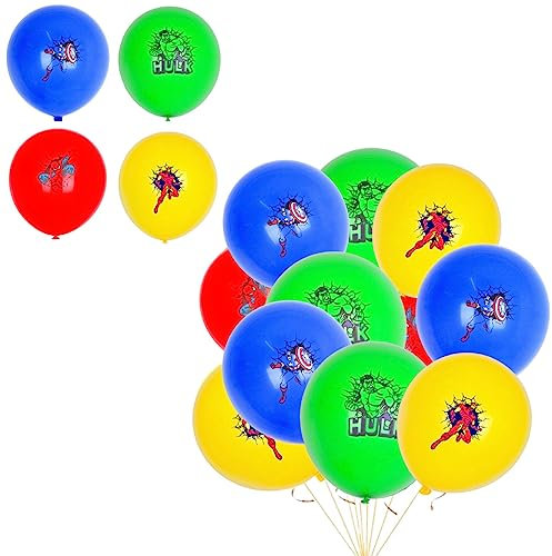 Avengers Spider Balloon Superhero Birthday Balloons,Avengers Party Decorations,12Pcs 12Inch Captain America Iron Man Hulk Spider Latex Balloons for Kids Boys Superhero Birthday Party Supplies