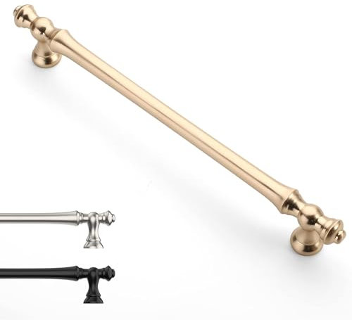 9BUILD 6 Piezas Doradas Distancia del Agujero 192mm Tiradores Armarios Cocina Tiradores Cajones Baño Dormitorio y Oficina EU0040