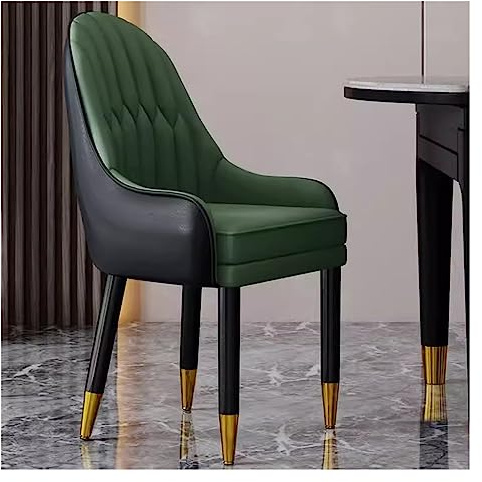 WIGSELBL Mid-Century Gepolsterte Esszimmerstühle Sessel Küchenstühle mit Leder Gepolsterter Sitz, Armlehne und Rückenlehne, Akzentstühle Wohnzimmerstühle Lounge Empfangsstühle (Farbe: Grün)