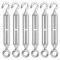 Spannschlösser Seilspanner Edelstahl 304, 6 Stück M6 Spannhaken Drahtspanner Verstellbare Spannschloss mit Öse, Seilspanngarnitur für Sonnensegel, Markisen, Gartendraht, Wäscheleine