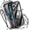 W7ETBEN für iPhone 15 Pro Wasserdichtes Hülle, [IP68 Wasserdicht] Eingebautes 9H gehärtetes Glas [10FT Militär Stoßfest] [Staubdicht] Ganzkörper Fallschutzge Hülle für iPhone 15 Pro 6.1-Schwarz