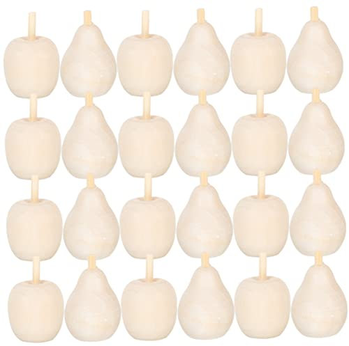 TOPBATHY 40st Fruchtschmuck Aus Holz Unbemaltes Holzhandwerk Lebensechte Frucht DIY Obsthandwerk Holz Leute Holzpflock DIY Unbemalte Früchte Zum Basteln Obstdekor Holz Miniatur- Kind