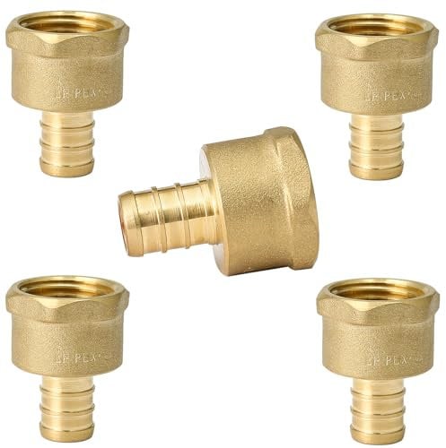 HeSun PEX Fittings, 1/5.1 cm PEX x 1/5.1 cm NPT, 1/2 Zoll Pex Female Adapter, Messing Crimp Fitting für Pex Rohre, ASTM F1807