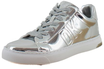 DKNY Women's Abeni Lace Up Sneaker, Silver, 6.5 UK