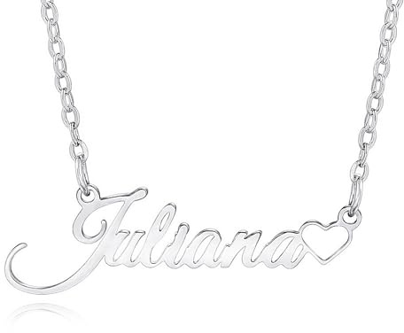 MMXX Collana con Nome Personalizzato per Donna Argento/Oro Rosa Collana con Ciondolo con Nome con Birthstone Regalo Di Gioielleria per La Figlia/Mamma