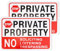 2pcs Panneaux de Propriété Privée d'Interdiction de Sollicitation, 25,6x17,9cm Plaque Propriété Privée Private Property Sign pour Alerte d'Allée Intérieure Extérieure Maison Entreprise