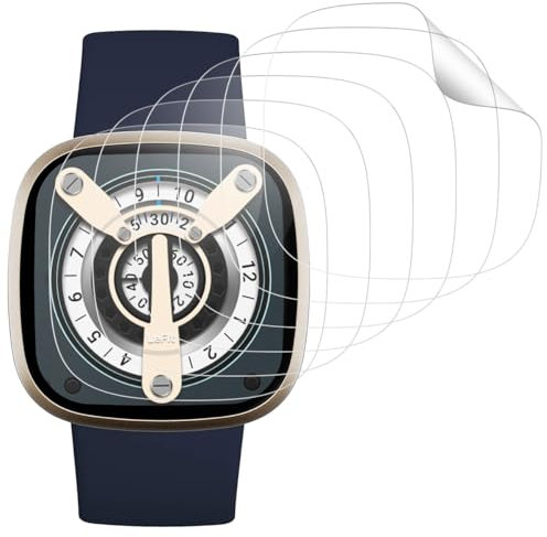 Pellicola Protettiva Compatibile con Fitbit Versa 3/ Versa 4/ Sense 2/ Sense, 6 Pezzi Soft TPU Pellicol Vetro, Anti-Scratch,Senza Bolle,Film