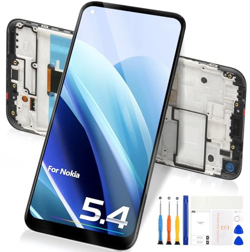 Écran pour Nokia 5.4 LCD Écran Tactile Digitizer pour Nokia 3.4 LCD Verre Remplacement Écran pour Nokia 5.4 Assemblée TA-1333 TA-1340 TA-1337 TA-1328 TA-1325 (Noir avec cadre)