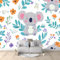 Papier Peint Koala De Dessin Animé Avec Des Feuilles 3D Moderne Papier Peints Intissé Décoration Murale Home Decor Art Papier Peint 200 x 140 cm pour Chambre Sobre Doux Elégant Salon Gris Cyan