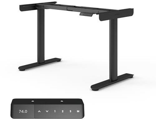 Ergotopia Desktopia One – Höhenverstellbarer Schreibtisch Gestell, Elektrisch höhenverstellbares Tischgestell, TÜV-geprüft, Schreibtisch höhenverstellbar mit Doppelmotor-System, 7 Jahre Garantie