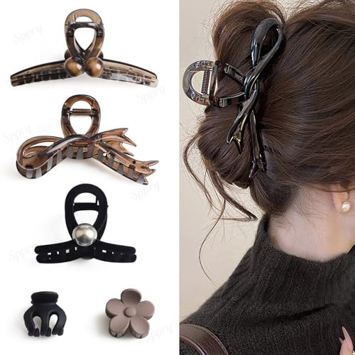 Sppry Haarklammern für Damen, dickes/dünnes Haar, 5 Stück
