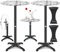 KESSER® 2in1 Stehtisch klappbar Bistrotisch 2er Set | Aluminium Edelstahlplatte | höhenverstellbar 70cm / 115cm | Partytisch Tisch Ø 80cm | In- & Outdoor Empfangstisch | Klapptisch mit Cover Marmor