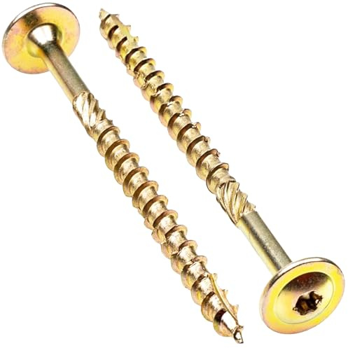 160mm Wood Screws Wafer Head (Pack of: 10) Torx Screw Self Tapping Steel Yellow Zinc Plated