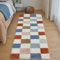 HUGEAR Teppich Kariert Läufer Hochflor Teppiche Flur 60X180cm Bettvorleger Bunt Schlafzimmer Rutschfester Kinderteppich Flauschig Weicher Carpet Living Room Kinder Mädchen Jungs flurläufer