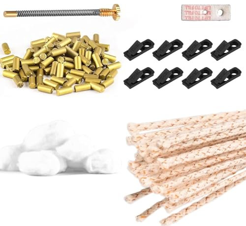 Universelles Feuerzeug Zubehör Set für Benzin Feuerzeug - Ersatz Wiederbelebung Reparaturteil Paket (100 Stück Feuersteine, 40 Stück Docht, Federauswurfbolzen, Watte und 8 Stück Gummi Filz)
