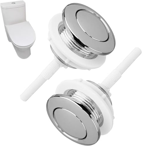  2 PCS Toilet Flush Button, 38mm Single Press Push Button Round Head Toilet Cistern Push Button, Toilets Flush Buttons Replacement for Household Toilets Tank Parts Replacement