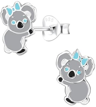 Monkimau Mädchen Ohrringe Koala | Ohrstecker aus 925 Sterling Silber | Kinderohrringe hypoallergen